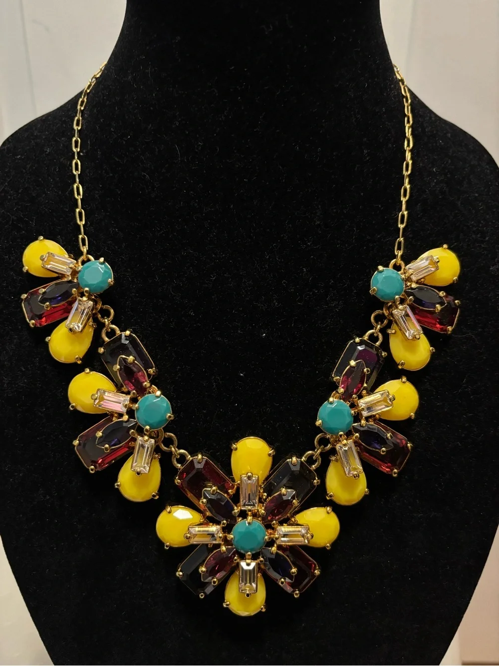 kate spade Yellow, Turquoise & Garnet Floral Bib Necklace